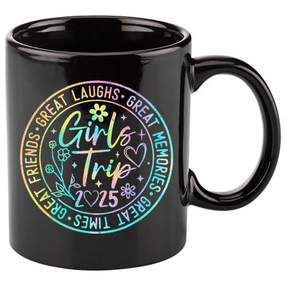 Girl Trip 2025 Friends Weekend Sisters Vacation Matching 11oz C Handle Ceramic Mug