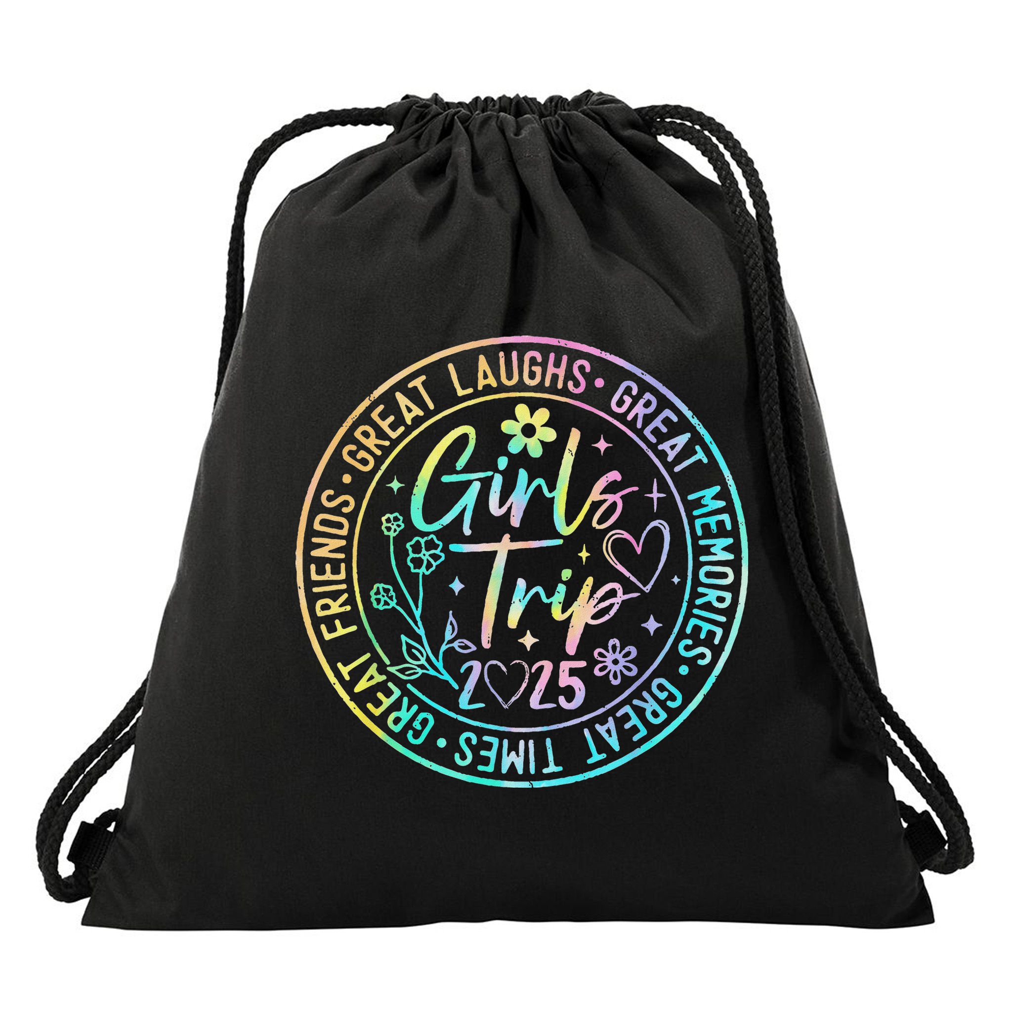 Girl Trip 2025 Friends Weekend Sisters Vacation Matching Drawstring Bag
