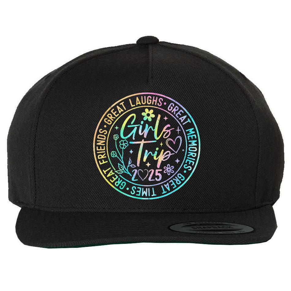 Girl Trip 2025 Friends Weekend Sisters Vacation Matching Wool Snapback Cap