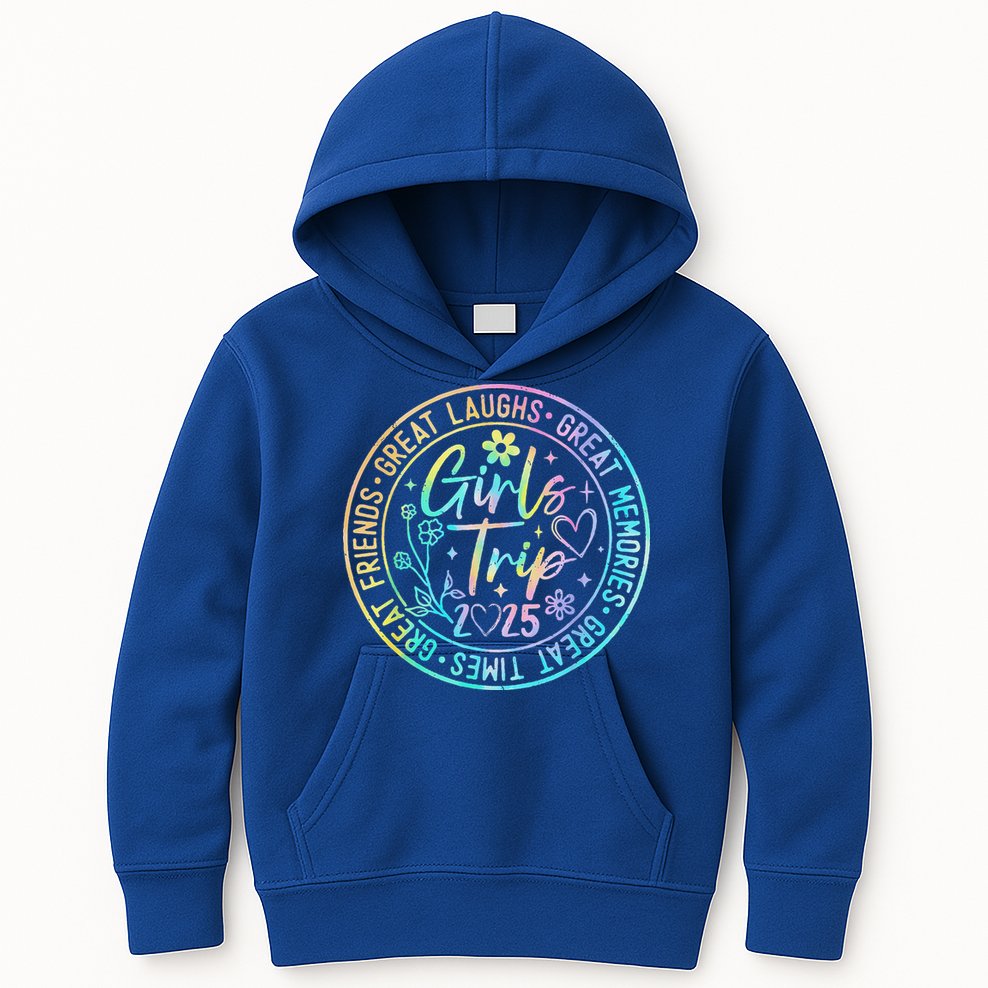 Girl Trip 2025 Friends Weekend Sisters Vacation Matching Kids Hoodie