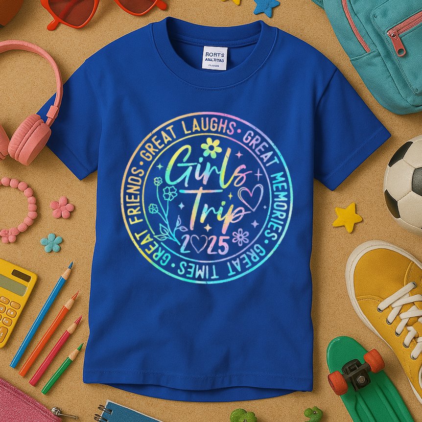Girl Trip 2025 Friends Weekend Sisters Vacation Matching Kids T-Shirt