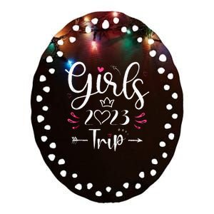 Girls Trip 23 Weekend Summer 23 Vacation Ceramic Oval Ornament