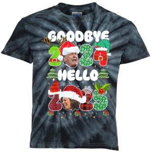 Goodbye Trump 2024 Hello Kamala 2025 Funny Christmas Kids Tie-Dye T-Shirt