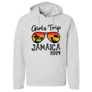 Girl Trip 2024 Weekend Jamaica Vacation Matching Performance Fleece Hoodie