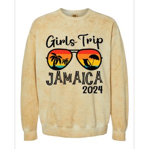 Girl Trip 2024 Weekend Jamaica Vacation Matching Colorblast Crewneck Sweatshirt