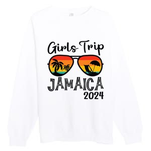 Girl Trip 2024 Weekend Jamaica Vacation Matching Premium Crewneck Sweatshirt