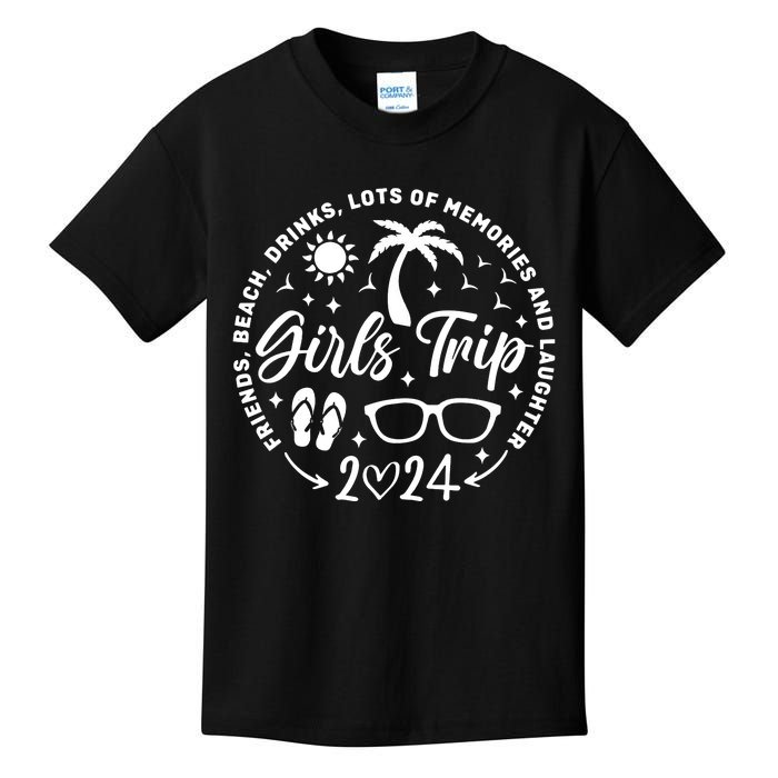 Girl Trip 2024 Girl Vacation Weekend Trip Kids T-Shirt