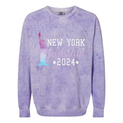 Girl Trip 2024 New York Nyc Summer Vacation Ladies Weekend Colorblast Crewneck Sweatshirt