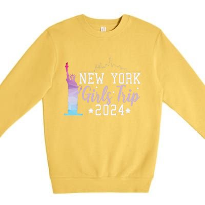 Girl Trip 2024 New York Nyc Summer Vacation Ladies Weekend Premium Crewneck Sweatshirt