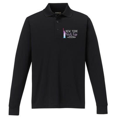 Girl Trip 2024 New York Nyc Summer Vacation Ladies Weekend Performance Long Sleeve Polo