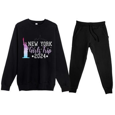 Girl Trip 2024 New York Nyc Summer Vacation Ladies Weekend Premium Crewneck Sweatsuit Set