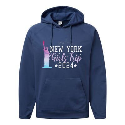 Girl Trip 2024 New York Nyc Summer Vacation Ladies Weekend Performance Fleece Hoodie