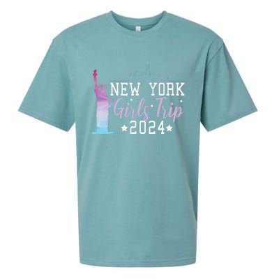 Girl Trip 2024 New York Nyc Summer Vacation Ladies Weekend Sueded Cloud Jersey T-Shirt