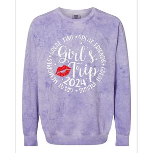 Girl Trip 2024 Funny Weekend Summer 2024 Vacation Matching Colorblast Crewneck Sweatshirt