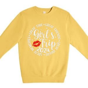 Girl Trip 2024 Funny Weekend Summer 2024 Vacation Matching Premium Crewneck Sweatshirt