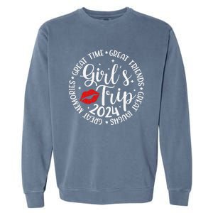 Girl Trip 2024 Funny Weekend Summer 2024 Vacation Matching Garment-Dyed Sweatshirt