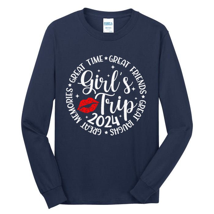 Girl Trip 2024 Funny Weekend Summer 2024 Vacation Matching Tall Long Sleeve T-Shirt