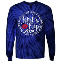 Girl Trip 2024 Funny Weekend Summer 2024 Vacation Matching Tie-Dye Long Sleeve Shirt