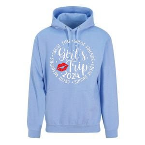 Girl Trip 2024 Funny Weekend Summer 2024 Vacation Matching Unisex Surf Hoodie