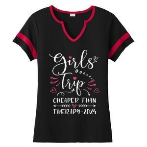 Girl Trip 2024 Funny Weekend Trip Summer 2024 Vacation Ladies Halftime Notch Neck Tee