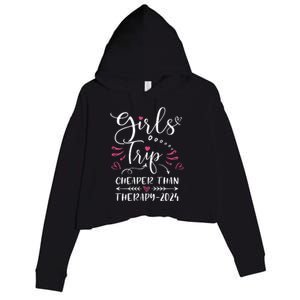 Girl Trip 2024 Funny Weekend Trip Summer 2024 Vacation Crop Fleece Hoodie