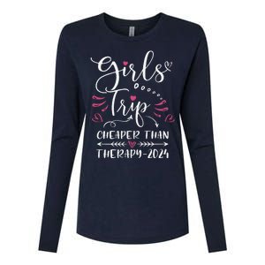 Girl Trip 2024 Funny Weekend Trip Summer 2024 Vacation Womens Cotton Relaxed Long Sleeve T-Shirt