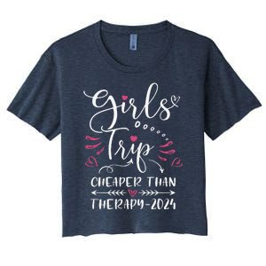 Girl Trip 2024 Funny Weekend Trip Summer 2024 Vacation Women's Crop Top Tee