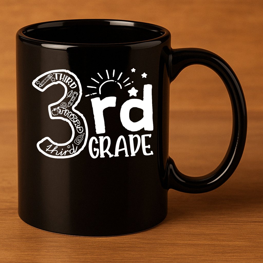 Going To 3rd Grade Teacher Squad and Third Grade Boy Girl 11oz C Handle Ceramic Mug
