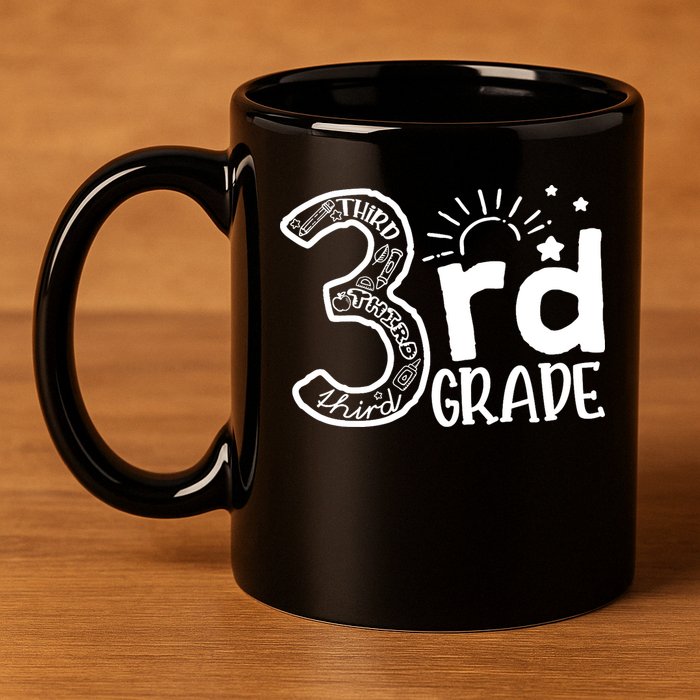 Going To 3rd Grade Teacher Squad and Third Grade Boy Girl 11oz C Handle Ceramic Mug