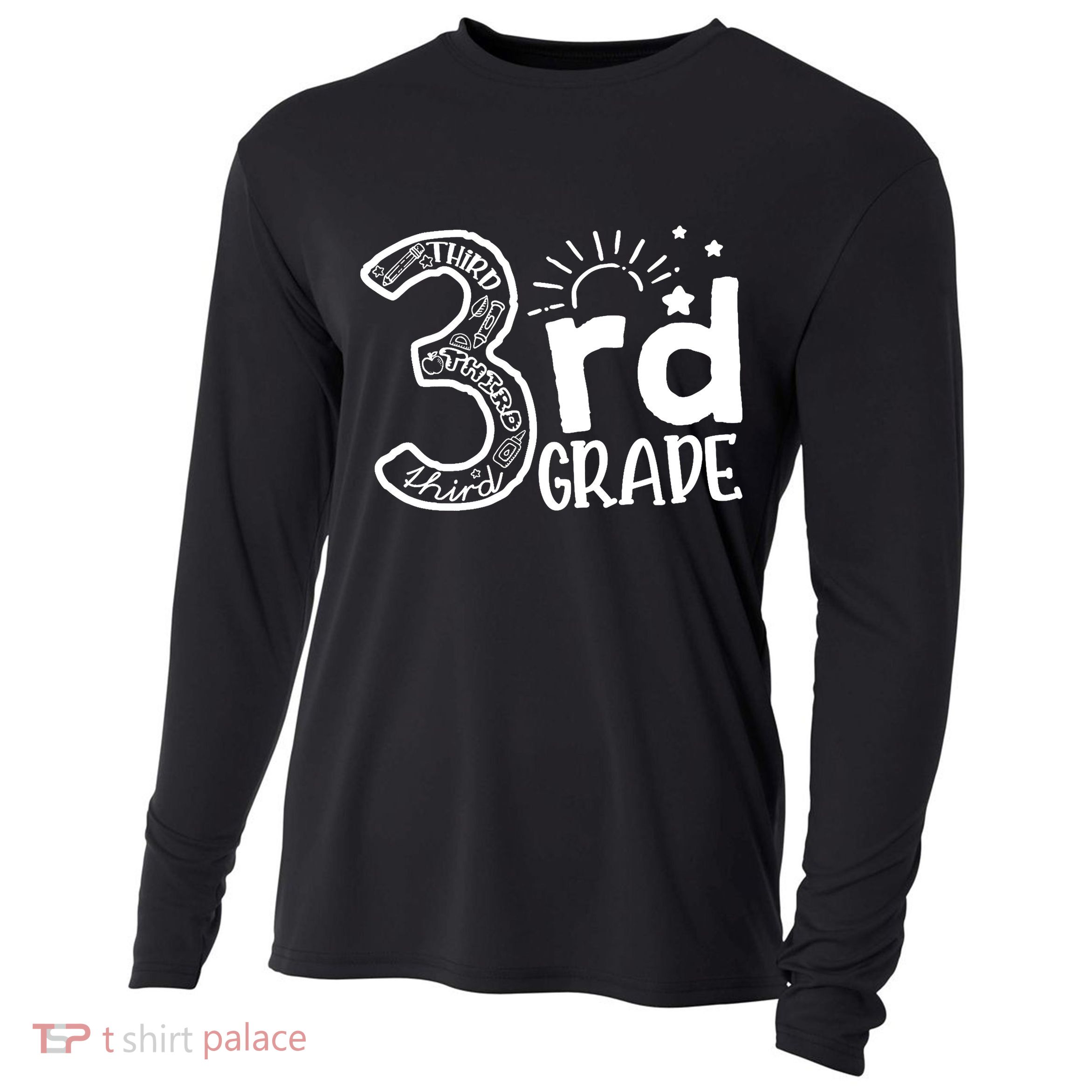 Going To 3rd Grade Teacher Squad and Third Grade Boy Girl Cooling Performance Long Sleeve Crew