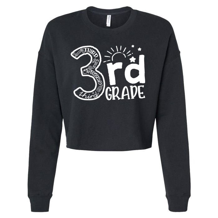 Going To 3rd Grade Teacher Squad and Third Grade Boy Girl Cropped Pullover Crew
