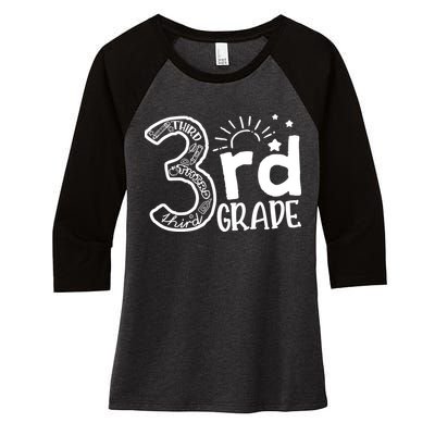 Going To 3rd Grade Teacher Squad and Third Grade Boy Girl Women's Tri-Blend 3/4-Sleeve Raglan Shirt