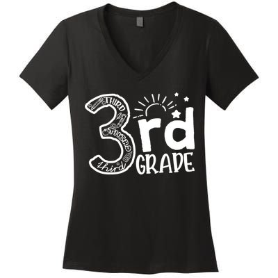 Going To 3rd Grade Teacher Squad and Third Grade Boy Girl Women's V-Neck T-Shirt