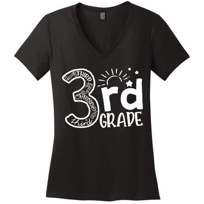 Going To 3rd Grade Teacher Squad and Third Grade Boy Girl Women's V-Neck T-Shirt