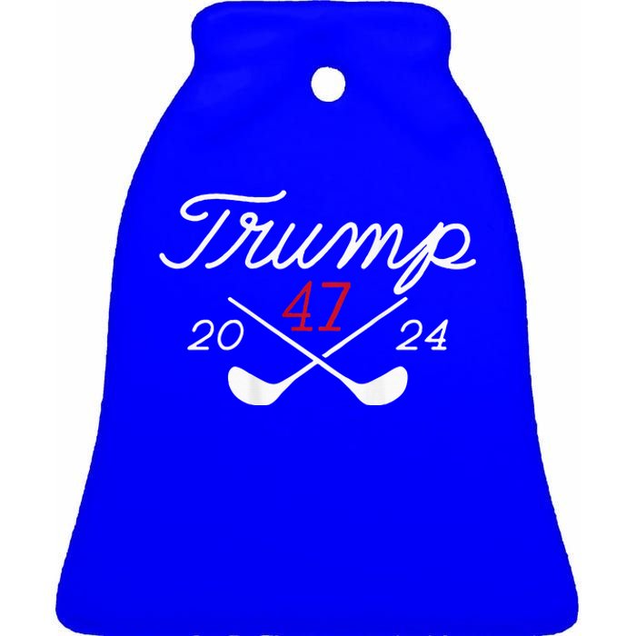 Golf Trump 47 2024 Ceramic Bell Ornament