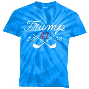 Golf Trump 47 2024 Kids Tie-Dye T-Shirt