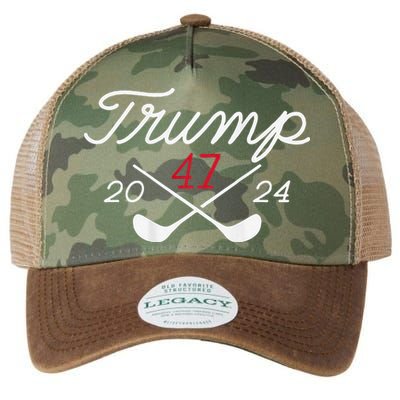 Golf Trump 47 2024 Legacy Tie Dye Trucker Hat
