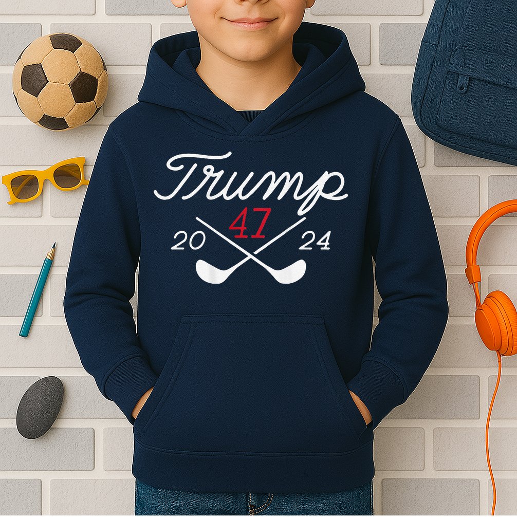 Golf Trump 47 2024 Kids Hoodie