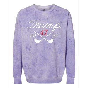 Golf Trump 47 2024 On Back Colorblast Crewneck Sweatshirt