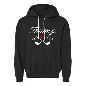 Golf Trump 47 2024 On Back Garment-Dyed Fleece Hoodie