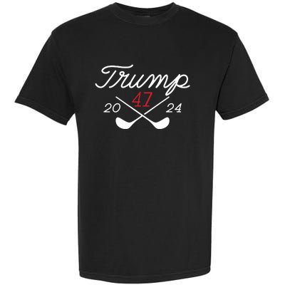 Golf Trump 47 2024 On Back Garment-Dyed Heavyweight T-Shirt