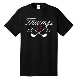 Golf Trump 47 2024 On Back Tall T-Shirt