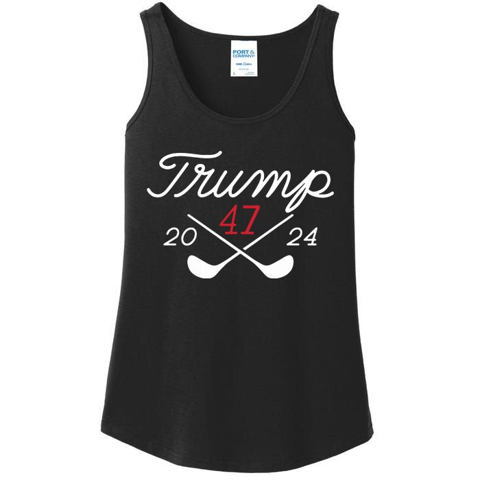 Golf Trump 47 2024 On Back Ladies Essential Tank