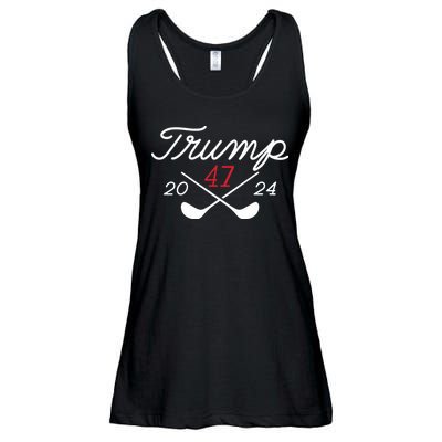 Golf Trump 47 2024 On Back Ladies Essential Flowy Tank