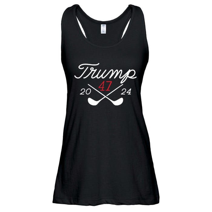 Golf Trump 47 2024 On Back Ladies Essential Flowy Tank