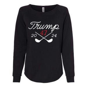 Golf Trump 47 2024 On Back Womens California Wash Sweatshirt