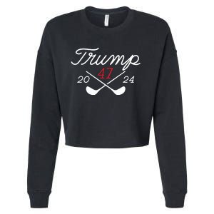 Golf Trump 47 2024 On Back Cropped Pullover Crew