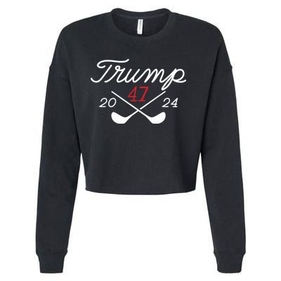 Golf Trump 47 2024 On Back Cropped Pullover Crew
