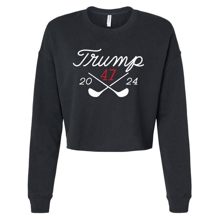 Golf Trump 47 2024 On Back Cropped Pullover Crew