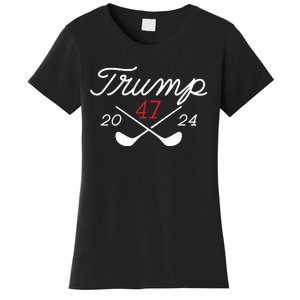 Golf Trump 47 2024 On Back Women's T-Shirt